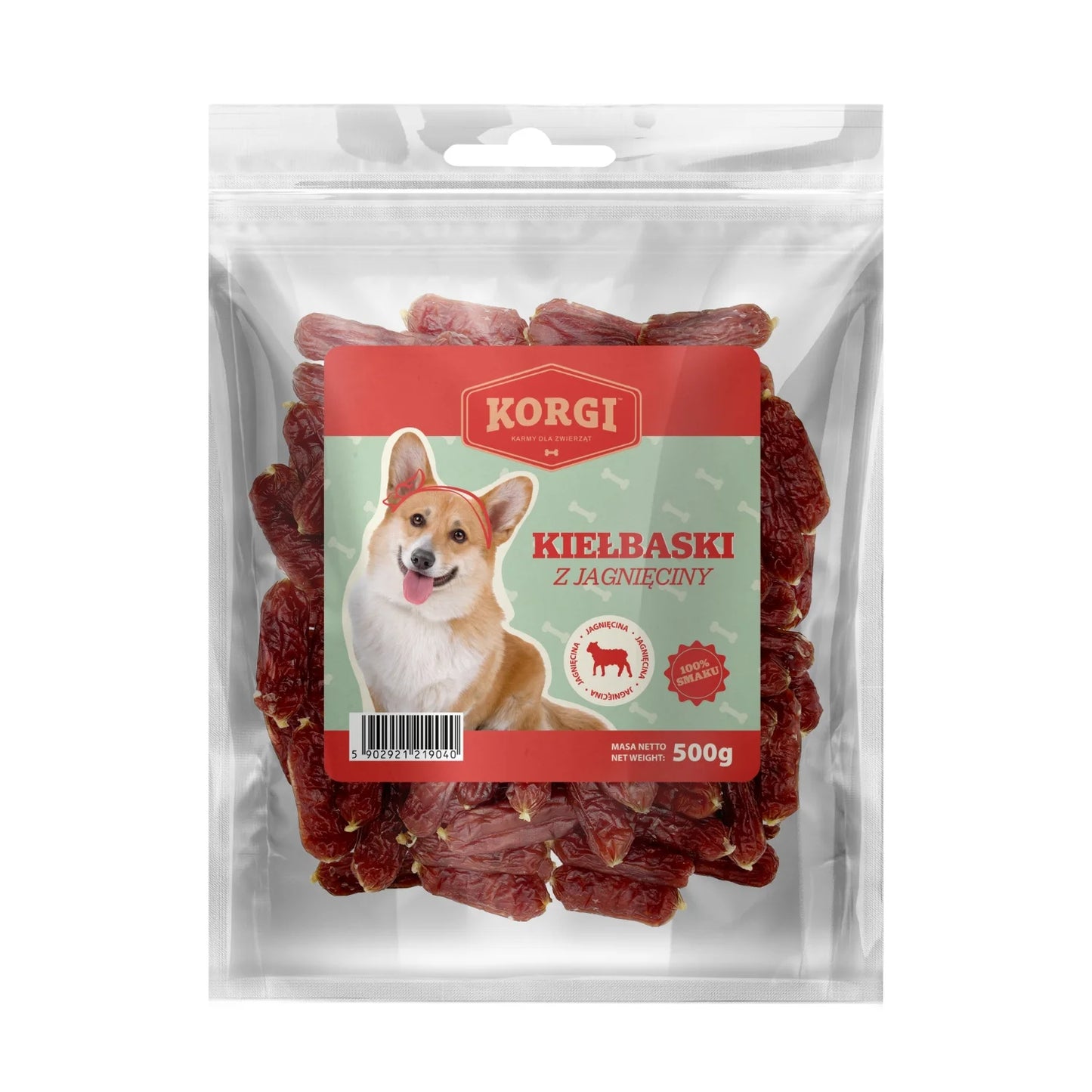Przysmak dla psa KORGI Kiełbaski z jagnięciny UNISZKI 500G