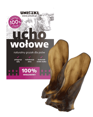 Pamlsek pro psa z hovězího ucha UNISZKI 10 ks, velké balení