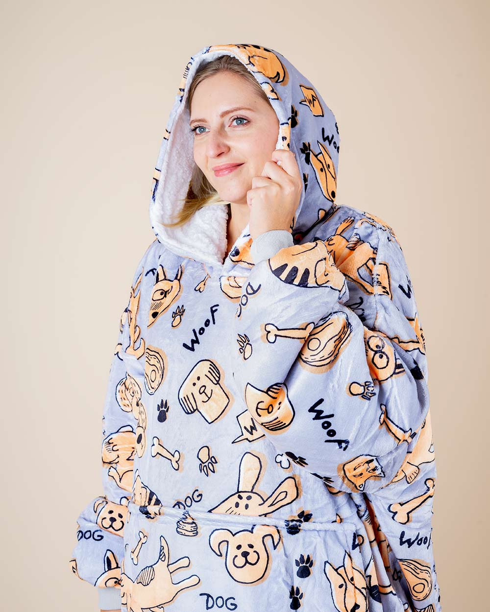 Bluza koc kocobluza w pieski WOOF TIME