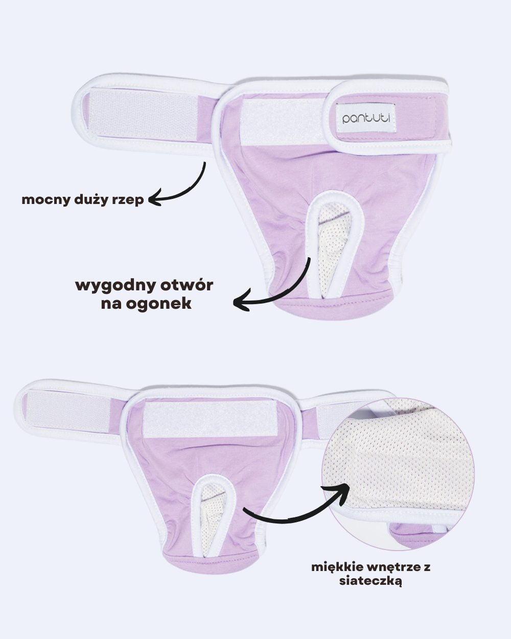 Gładkie majtki dla psa suczki NATALA
