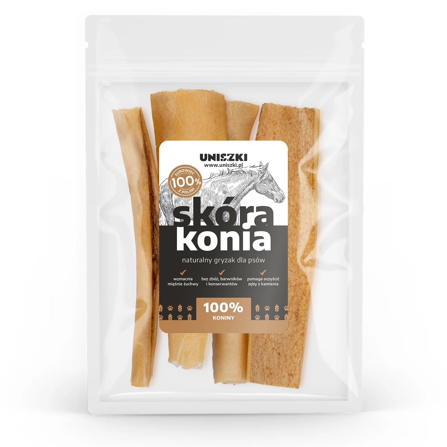 Przysmak dla psa skóra konia UNISZKI 100 g