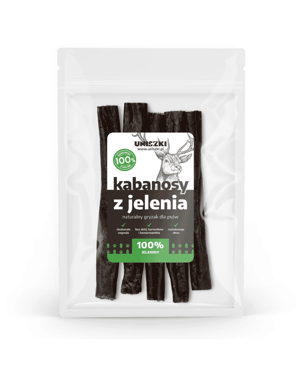 Przysmak dla psa kabanosy z jelenia UNISZKI 100g