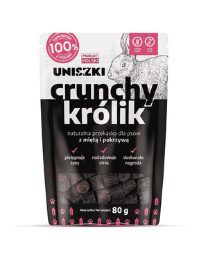 Przysmak dla psa crunchy królik z miętą i pokrzywą UNISZKI 80g